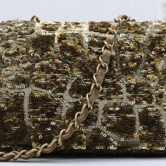 Chanel Small Sequin Quilted Single Flap Gold - Picture 11 of 12